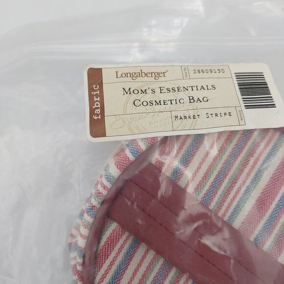 Longaberger Mom's Essentials Zip Around Cosmetic Bag‎ Market Stripe - Picture 2 of 3